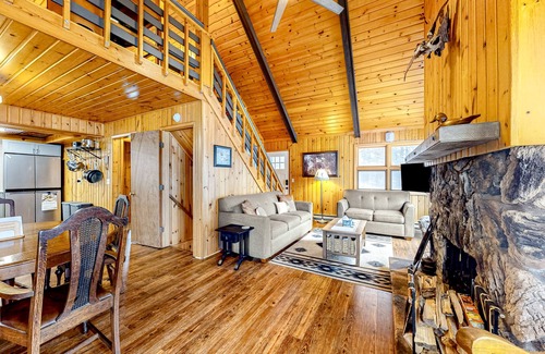 Lac du Flambeau Cabaña | Lakefront dog-friendly retreat with sauna, dock, canoe, paddle board, & firepit