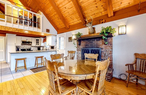 Lake Arrowhead Casa | Lakefront dog-friendly home with dock, waterfront deck, wood fireplace, & W/D