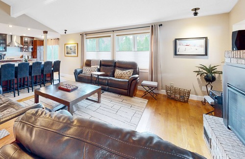 Colchester Casa | Lakefront home with pool, beach access, central AC, washer/dryer, & fireplace