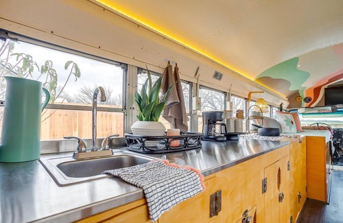 Dennis Casa | Lakefront Skoolie w/ Firepit, Grill, Kayaks, Putting Green, 2 Patios, Yoga Mats.