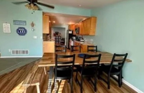 Sand Creek Casa | Lakeside Beach Getaway with A Gorgeous Kitchen & Dining Room with Room for 10.