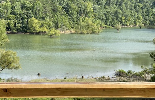 Sevierville Casa | Lakeside Cabin: Gated Comm/Pool Access/Private B-Ball Court/Fire Pit/Easy Access