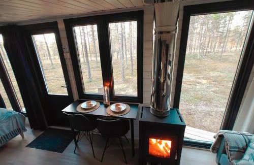 Kolari Casa | Lapland Riverside, Landscape Cabin, KUUKKELI, Ylläs, Tiny Home with Sauna, Fireplace, Terrace, BBQ, Wifi, Ski, Fishing, Pets OK