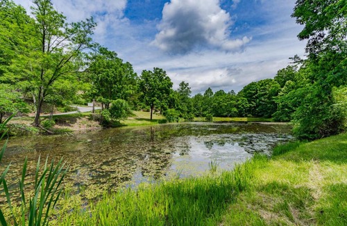 Berkeley Springs Casa | Large Cabin w Hot Tub, Pond, Deck, Fire Pit, WiFi