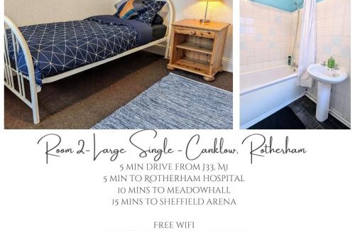 Canklow Casa | Large double room, Free WiFi & Parking Near M1