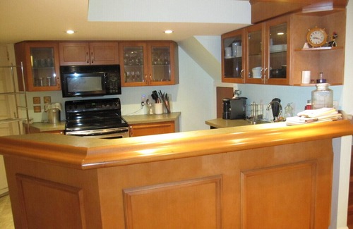 East Credit Casa | Large Open Basement Room with bathroom and Vegetarian kitchen