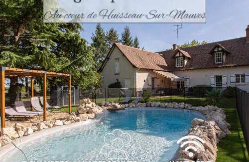 Huisseau-sur-Mauves Casa | Le Domaine de Baracas - Le Grand Gîte 4 étoiles - piscine-billard-baby-foot-cheminée - 14 personnes