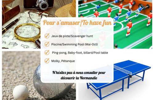 Livarot Casa | Le Pressoir du Château de Neuville, Piscine & jeux - Famille & Amis