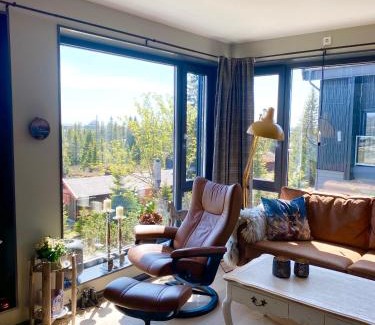 Sjusjoen Apartamento | Leilighet med panoramautsikt Sjusjøen Innendørs parkering