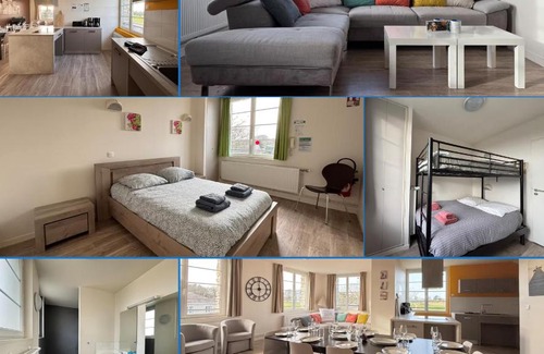 Vierville-sur-Mer Apartamento | Les sables d'or Grand apt lumineux bien équipé 1er étage vue panoramique sur campagne près superette, à 600 m plage proche Omaha Beach et pointe du Hoc parking gratuit, garage à disposition