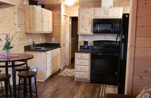 Christopher Creek Cabina | Como una nueva cabaña de un dormitorio y un baño con vista a Christopher Creek