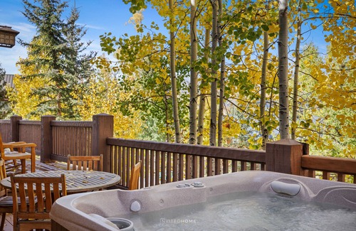Mountain Village Cabina | Log Cabin Home by InvitedHome | Vast Patio, Skiing, Fireplace, Hot Tub
