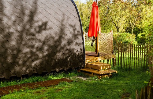 Audinghen Cabina | Cabaña de madera-Superior-Habitación con lavabo-Vista al campo-Pod