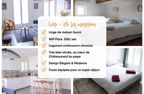 Chateauneuf-du-Pape Casa | LOU DESTRE Maison 3 Chambres, parking vélo, Châteauneuf-du-Pape