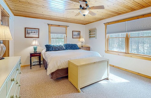 Sunday River Area Casa | Lovely home with hot tub, Sunday River views, firepit, huge deck & fireplace