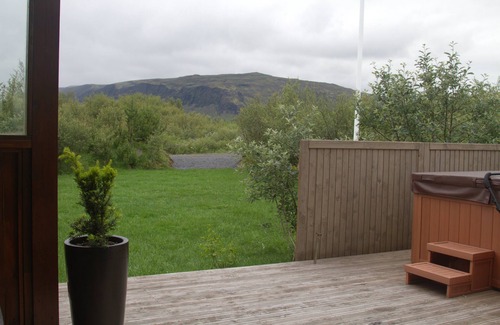 Selfoss Cabaña | Círculo dorado, aurora boreal, villa con tina de choza y vista a la montaña,