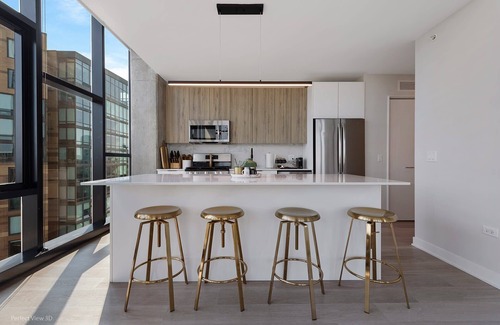 River West Apartamento | High-End 1BR: Fulton Market, Panoramic Views