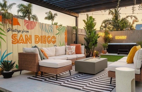 Bay Ho Casa | Luxe Backyard Retreat Near Beach: Hot Tub, Mini-Golf, Fire Pit, BBQ, Playground