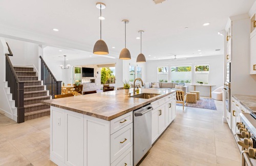 Olde Carlsbad Casa | Luxe home near the beach with a pool, grill, office, gourmet kitchen, W/D, & AC