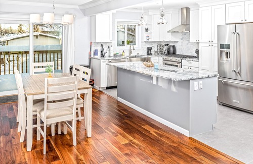 Tudor Area Casa | Luxe mountain-view escape - 2 condos w/4 fireplaces, deck, hot tub + dogs okay