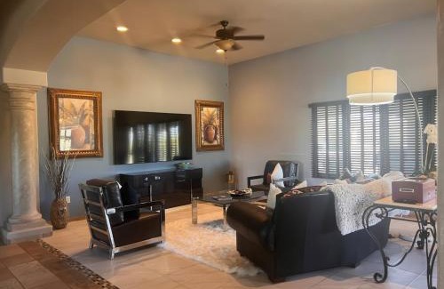 Rio Verde Foothills Casa | Luxe Ranch w Four Peaks Views Outdoor Fireplace