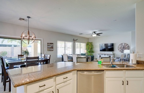 Sycamore Farms Casa | Luxe Surprise Home: Pool, Putting Green & Hot Tub!