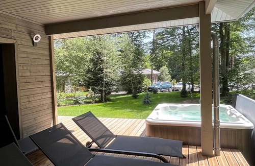 Le Chambon-sur-Lignon Cabaña | Lujosa casa con jacuzzi privado y acceso a piscina, golf y spa en entornos impresionantes