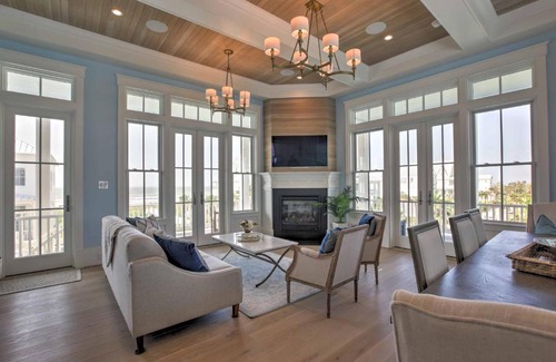 Beachtown Casa | Luxurious Galveston Home with Balconies and Beach View