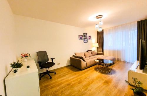 Popesti-Leordeni Apartamento | Luxurious Retreat 1BR Apartment with Netflix, Private Parking and self check in