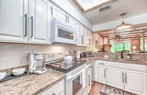 New Braunfels Condominio | Luxurious Riverfront Condo Just 1 Blk to Schlitterbahn!