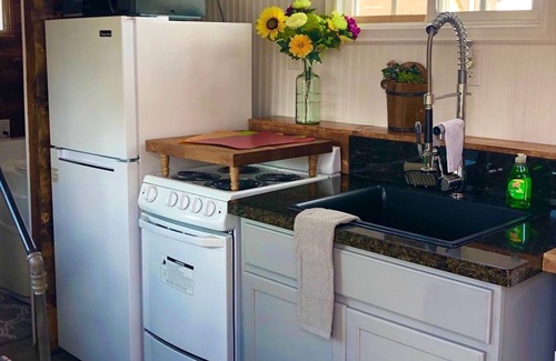 Victorville Casa | Luxurious Tiny House w/Hot Tub and Sauna. Pets OK! W/D in unit