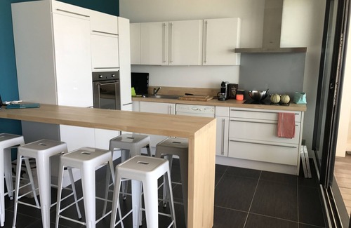 Palavas-les-Flots Apartamento | Apartamento de pie 2 habitaciones 1ª línea de playa 80 m2 + 30 m2 terraza