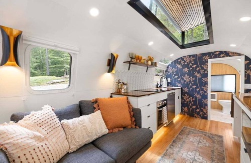 Pisgah Forest Casa | Luxury Airstream w/ hot tub, king bed, & grill