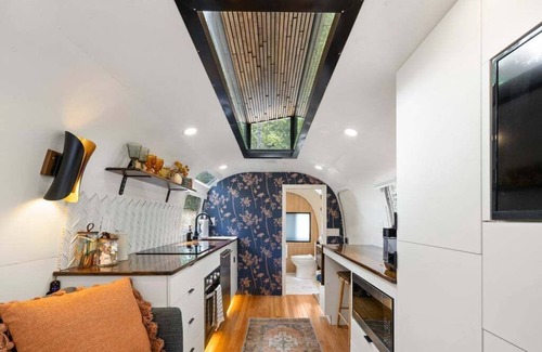 Pisgah Forest Casa | Luxury Airstream w/ hot tub, king bed, & grill