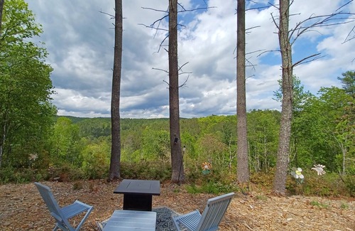 Lake Toxaway Casa | LUXURY GLAMPING YURT - view of devils courthouse on private 17 acres