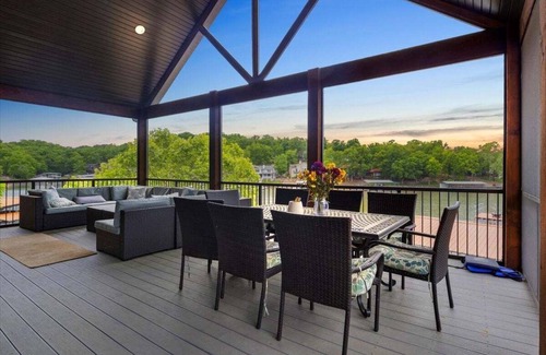 Linn Creek Casa | Luxury Home on Cove with Boat Slips, Waterslides, and Jump Deck