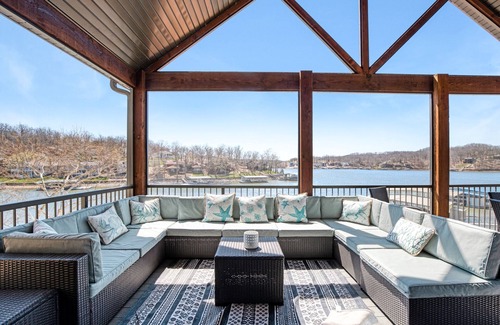 Linn Creek Casa | Luxury Home on Cove with Boat Slips, Waterslides, and Jump Deck
