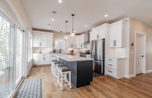 Shapleigh Casa | Luxury Lakeside Paradise w/ Private Beach & Near Ski Resorts