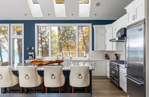 Fennville Casa | Luxury Lakeside Stunner w/ Beach, Firepit, Games