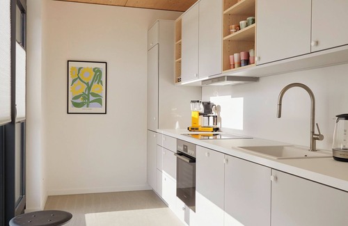 Hohwacht Apartamento | Luxury loft apartment with rooftop terrace and fireplace.
