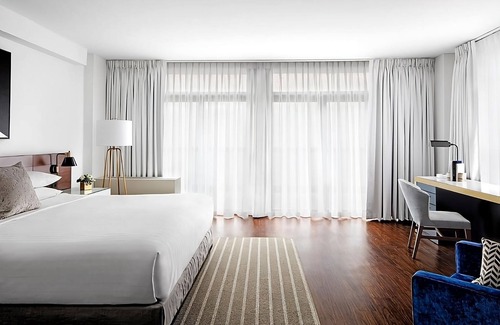Connecticut Ave - K Street Hotel | Luxury St. Gregory Suite – Private Balcony + Spa Tub Near Museums