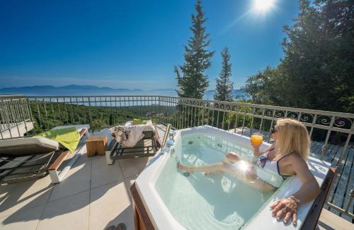 Fiskardo Villa | Luxury villa above emblisi beach , with heated pool !