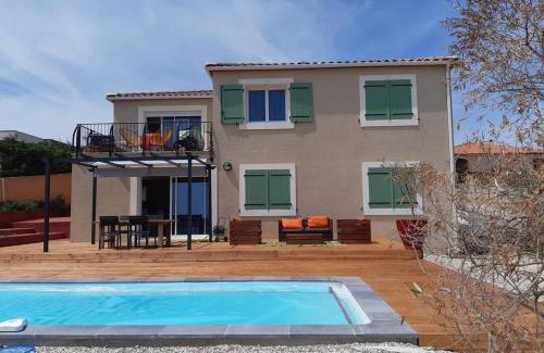 Fitou Apartamento | Maison avec vue sur la mer et avec piscine à Fitou
