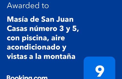 Altura Casa | Masía de San Juan Casas número 3 y 5, con piscina, aire acondicionado y vistas a la montaña