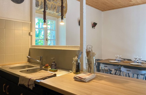 Saint-Andre-de-Cruzieres Cabaña | Gîte 1 - La magnanerie-Gîte-Grande-Baño con bañera-Terraza