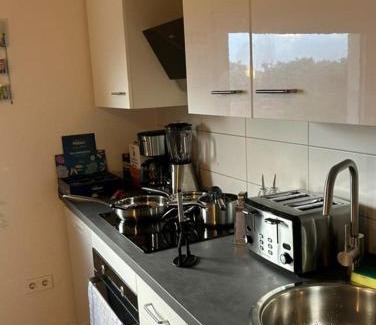 Burbach Apartamento | Mid Century 2 Zimmer Voll ausgestattete Kuche 75 Zoll TV Kingsize
