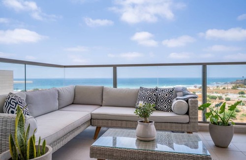 Nahariya Apartamento | Mini Penthouse 3BR | Huge Balcony | Open SeaView