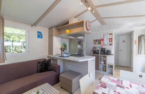 Samoens Alquiler De RV | Mobil Home '5 Pers - Camping Samoens' con vistas a la montaña y terraza privada