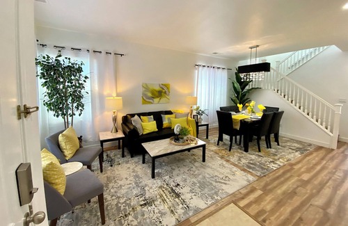 Midway Casa | Modern cozy comforts 4BR 2.5BA home, 2-car garage, outdoor space, monthly rental