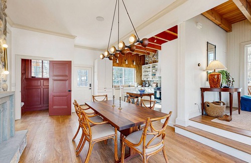 Charlotte Casa | Modern lakehouse w/ private beach, dock, fireplace, gym, theater, jacuzzi tub